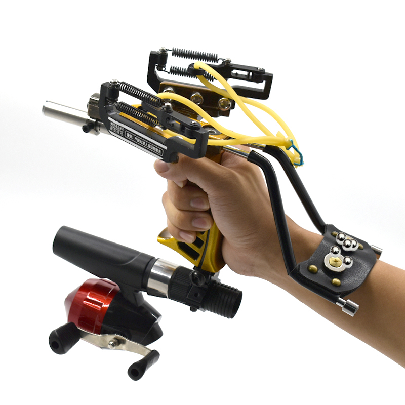 Outdoor Hunting Launcher - Tirachinas de Metal mejorado con bandas