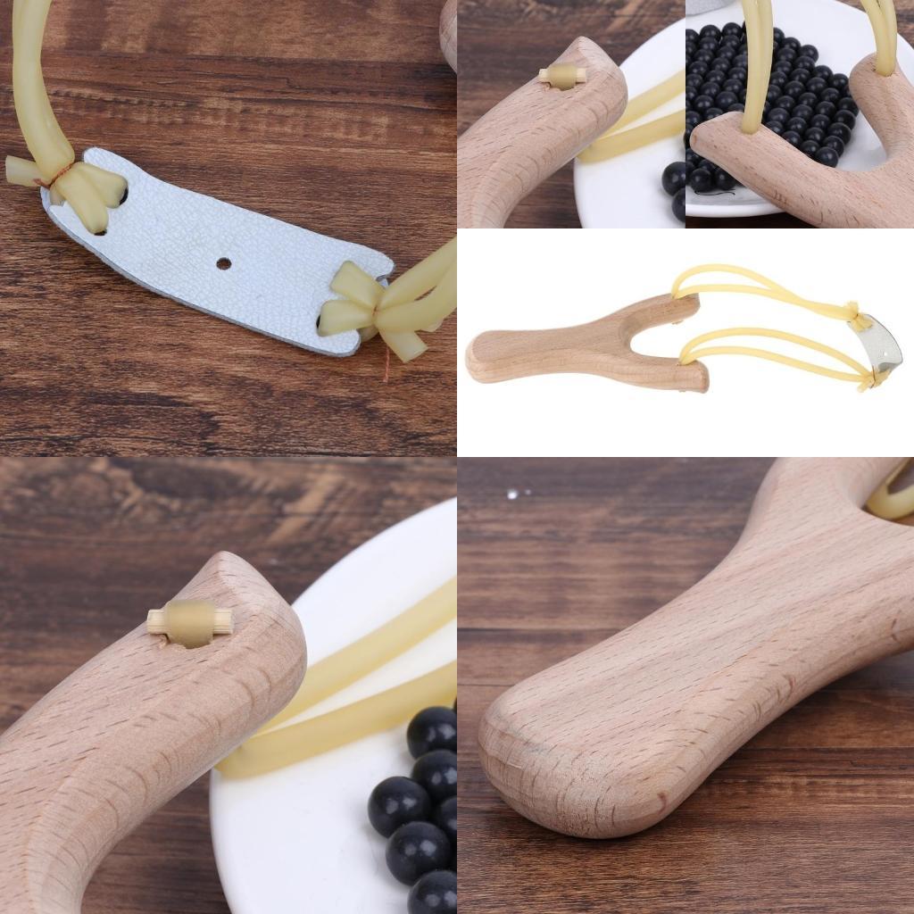 Outdoor Hunting Launcher - Tirachinas madera natural con banda catapulta
