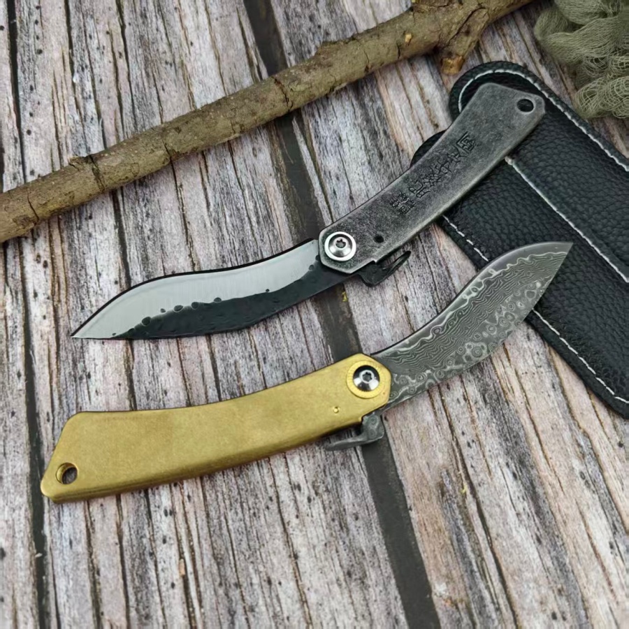 Hunting And Camping In Jungle - Cuchillo Plegable Higonokami de Alta Calidad